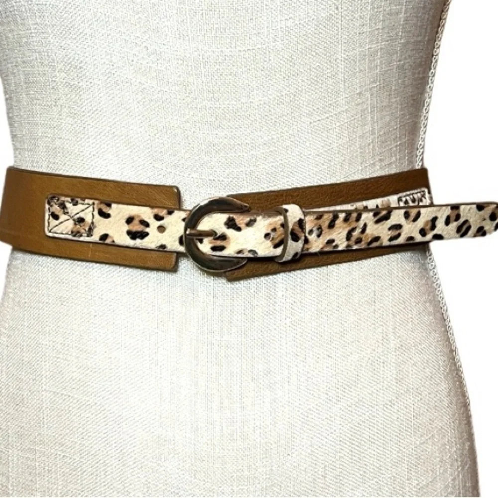 Chico’s Arlie Animal Spring Haircalf Belt Size S